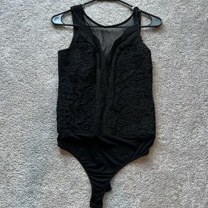 Black, mesh, pattern bodysuit
